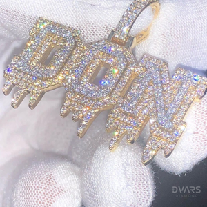 Collar con Colgante de Nombre de Dos Tonos en Plata 925 con Letra Inicial Personalizada y Moissanita VVS, Joyería de Lujo Certificada, Amuletos para Hombre - Product Image 4