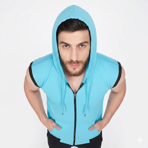 Gilet de sport zippé sans manches personnalisé pour homme – Veste de gym épaisse et ajustée pour le fitness - Product Image 6