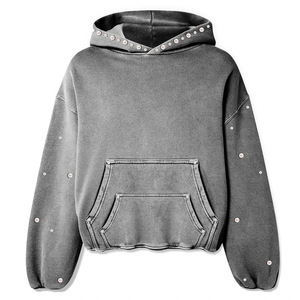 Sudaderas con Pedrería a Bajo Precio, Personalizadas, Extragrandes, Estilo Urbano, con Cierre, Fabricante OEM, Diseño Único - Product Image 5
