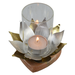 Porte-bougie Lotus avec base en marbre, thème argenté, design créatif pour salon, table à manger, décoration de bougies, porte-bougies - Product Image 6