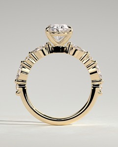 14K Solid <b>Gold</b> Lab Grown Diamond Claw <b>Set</b> E VVS2 Oval Cut 2 Ct Accent Stone Solitaire <b>Ring</b> Luxury Bridal 2026 - Product Image 2