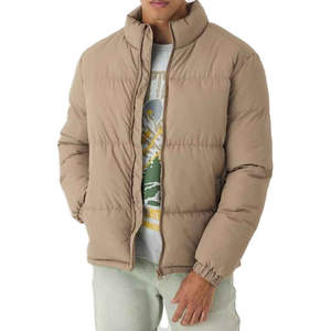 เสื้อแจ็คเก็ตผู้ชายขายส่ง เสื้อโค้ทบับเบิ้ลลำลอง เสื้อแจ็คเก็ตบุหนา แขนยาว มีซิปและกระเป๋า เสื้อกันหนาวคออุ่น บริการ OEM - Product Image 1