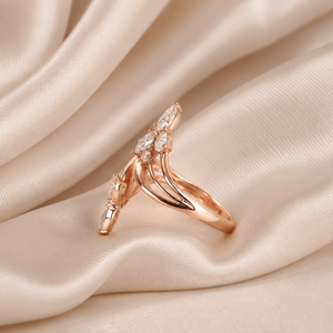 Bague papillon en or 10 carats avec diamant de laboratoire en forme de poire |   Bijou de luxe inspiré de la nature, clarté VVS-VS, bague ouverte, bijou raffiné, cadeau - Product Image 3