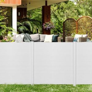 Clôture en vinyle écologique, lot de 2, hauteur 1,2 m, avec 3 piquets coniques pour portail de ferme et treillis - Product Image 2