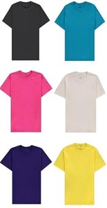 Camiseta de Manga Corta con Cuello Redondo Extra Grande para Mujer, Color Sólido, Corte Holgado, 100% Algodón Jersey, Tejido de Punto, para Todas las Temporadas, Amarillo, OEM - Product Image 5