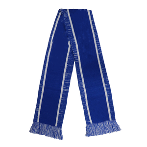 Ensemble bonnet et écharpe longs en tricot rayé bleu et blanc avec logo personnalisé Alpha Phi Beta Sorority, bonnet à pompon, pour l'hiver, pour les universités et les collèges - Product Image 2