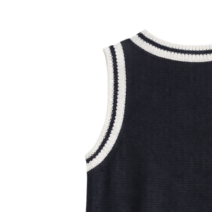 Top de punto para mujer con costuras en contraste, sin mangas, cuello redondo, estilo casual de verano, ajuste holgado, transpirable, blusa de moda. - Product Image 5