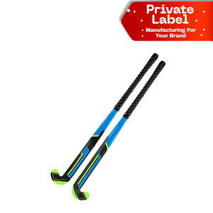 Ready Customize Blank Ice Hockey <b>Stick</b> Black Green Wooden Comfortable Player Equipment Vibrant Green Detail Professional Field - Product Image 1