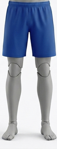 Conjunto Deportivo de Verano para Hombre, Camiseta de Manga Corta con Cuello Redondo Naranja y Pantalones Cortos con Cintura Elástica Azul, Color Sólido, Poliéster - Product Image 3
