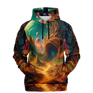 Customizable Front Logo <b>Men's</b> <b>Pullover</b> Hoodie with Pocket 100% Polyester Jersey Fabric Sublimation Printing Breathable Quick Dry - Product Image 3