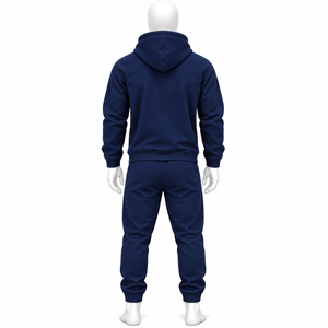 Ensemble de survêtement décontracté en coton 100% de haute qualité, avec broderie de logo délavée à l'acide, manches longues surdimensionnées et pantalon de survêtement uni - Product Image 4