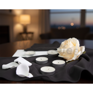 PDTL – 08 (Blanc) – Lot de 50 bougies chauffe-plat parfumées pour la décoration – Noël, Pâques, anniversaire et Saint-Valentin - Product Image 1