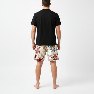 Ensemble deux pièces décontracté unisexe d'été en coton épais respirant : chemise et short en jean – Vente en gros - Product Image 3