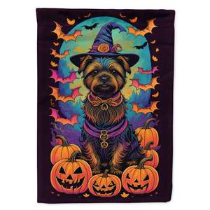 Cairn Terrier sorcière Halloween multicolore jardin drapeau boîte aux lettres décoratif cour bannière pour Patio oeuvre pour parterres de fleurs et pelouse - Product Image 1