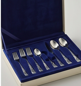 Couverts en acier inoxydable gravés et argentés de créateur pour la décoration formelle de la salle à manger, de la maison, de la cuisine, de l'hôtel et de la table de mariage - Product Image 6