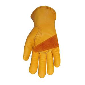 Gants de sécurité en cuir jaune, longueur poignet, thermiques, pour extérieur, logo personnalisé imprimé, style sportif, non doublés - Product Image 2