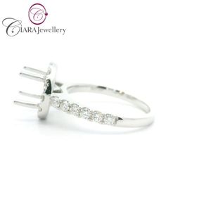 Bague classique en diamant naturel de forme ronde HALO 7mm en or blanc 18 carats AU750 pour mariage et fête - Product Image 2