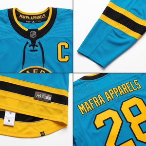 Camiseta de Hockey sobre Hielo Personalizada para Portero, 100% Poliéster, 160GSM, Estilo Retro, Bordado Tackle Twill, OEM, Ropa Deportiva Profesional para Hombre - Product Image 4