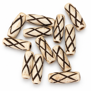Cuentas de Hueso Natural Hechas a Mano con Diseños Tallados Surtidos para Collares, Pulseras, Pendientes, Llaveros y Manualidades - Product Image 5