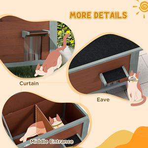 Casetta Classica in Legno Rettangolare per Animali Domestici da Interno con Fondo Rimovibile - Product Image 6