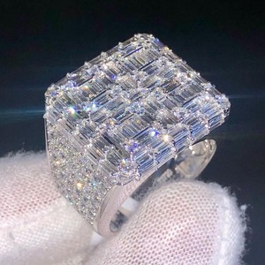 14k Gold Champion <b>Ring</b> Iced Out Baguette Diamond <b>Ring</b> VVS Moissanite <b>Ring</b> Custom Bustdown Hip Hop Bling <b>Ring</b> for <b>Men</b> - Product Image 4