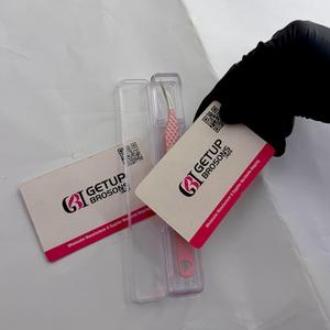 แหนบต่อขนตา GETUP BROSONS IMPEX สแตนเลสสตีล ทนทาน สีชมพูเคลือบผง รุ่น Dolphin ปลายเรียบ/ปลายไฟเบอร์ - Product Image 2