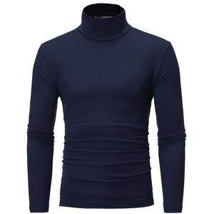 Jersey de cuello alto básico ajustado informal a la moda para hombre, Tops finos de otoño y primavera, camiseta lisa básica, patrón de suéter - Product Image 2