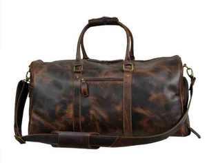 Sac de voyage en cuir, sac de week-end en cuir, sacs de voyage en cuir de style vintage, grande capacité, sac de voyage en cuir durable - Product Image 1