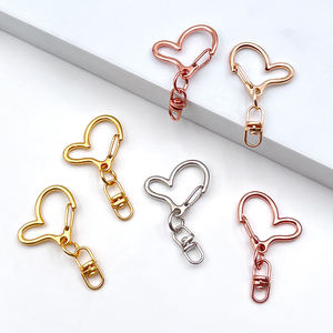 卸売り ハート形 スプリングフック 金属製 回転式キーホルダー おしゃれなコインホルダー 犬用バックル DIYアクセサリー - Product Image 3