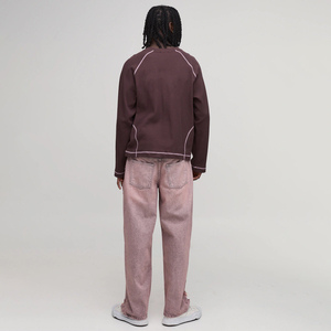Jeans Rosa Desgastados de Pierna Recta con Efecto Stonewashed y Rasgados, Estilo Urbano, Corte Relajado, Cintura Media, Pantalón de Mezclilla Desgastado para Hombre - Nueva Colección 2026 - Product Image 2