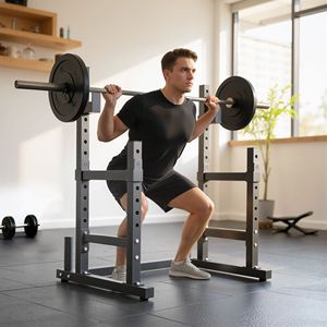 Rack per Squat Regolabile da 660 libbre per Allenamento di Forza Femminile a Casa, Rack Multifunzionale da 660 libbre per Panca Piana e Sollevamento Pesi - Product Image 2