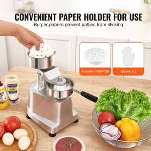Commerciale resistente 100mm/4 pollici in acciaio inox ciotola macchina pressa per hamburger cucina formatrice per carne 1000 pezzi di carta Patty - Product Image 4