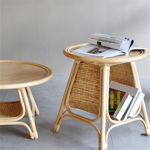 Mesa de centro de ratán minimalista moderna personalizada, mesa auxiliar artesanal HNH de gama alta para muebles de sala de estar - Product Image 6