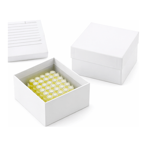 Biologix 81 & 100-Hole Coated Cardboard <b>Freezer</b> <b>Box</b> for Cryogenic Tube Storage - Product Image 2