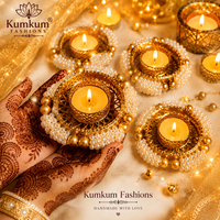 Lampu Lilin Logam Buatan Tangan India Terlaris untuk Natal, Diwali, Ganesh Chaturthi, Pernikahan, Kuil, Dekorasi Rumah untuk Perayaan