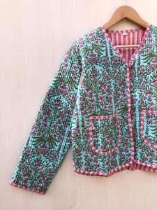 Veste matelassée pour femme style hippie, veste Kantha à motifs imprimés, manteau d'hiver, veste style bohème, veste en coton faite à la main, cadeau pour elle - Product Image 5