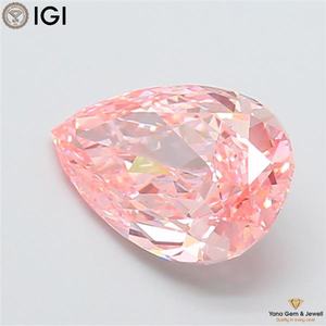 Diamante Cultivado en Laboratorio con Certificado IGI, Color Rosa Intenso, Claridad VS1, 2.50 Quilates, Forma de Pera, para Joyería de Colgante Única - Product Image 6