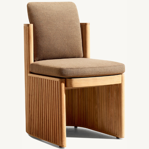 Armless <b>chair</b> furniture made of strong and durable teak <b>wood</b> for outdoor use with strong and aesthetic legs - Product Image 3