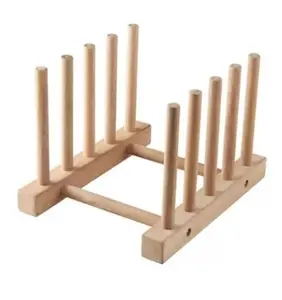 Eco-Friendly Kitchen use natural Wooden Folding Drainer Drying Dish Rack With Cup Rack manufactured in India hot sale
