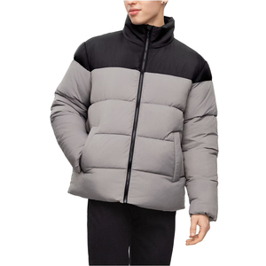 Wholesale <b>Men's</b> Puffer <b>Jackets</b> Solid Color Stand Collar Cotton <b>Filling</b> Warn Padded Street Style Adult <b>Men's</b> <b>Down</b> Puffer <b>Jackets</b> - Product Image 1