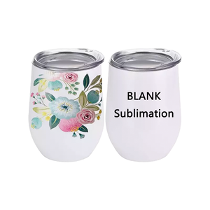 Gobelet à vin isotherme à double paroi en acier inoxydable écologique de 12 oz, prêt pour la sublimation - Product Image 1