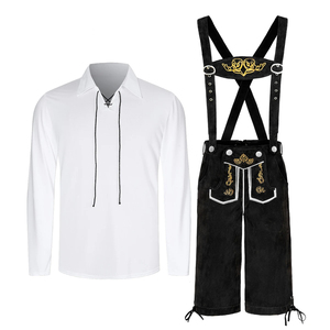 Conjunto de Disfraz Bávaro Alemán para Hombre, para Oktoberfest, Fiesta de Halloween, Festival de Cerveza, Traje Tradicional Alpino, Pantalones Cortos Sólidos para Eventos - Product Image 2