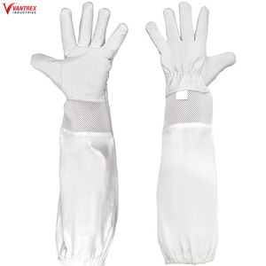 Guantes de apicultura de piel de cabra premium con mangas largas ventiladas y puños a prueba de picaduras, de seguridad y protección, los más vendidos para apicultura. - Product Image 5