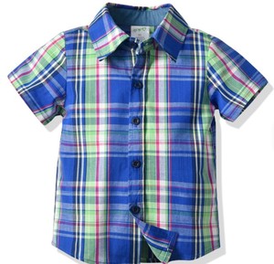 Chemise en popeline à manches courtes pour garçons, coupe classique, col rabattu, couleur unie, style formel - Product Image 5