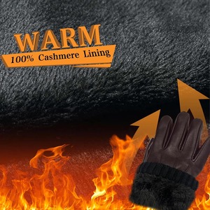High Quality Leather Winter <b>Gloves</b> Thermal Insulated Warm <b>Gloves</b> for Cold Weather Outdoor Work Driving and Daily Wear - Product Image 5