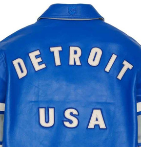 Chaqueta Varsity Azul Personalizada Avirex de PU para Hombre, Cuello Camisero, Manga Larga, Estampado de Letras, Corte Regular, Ropa de Otoño, Mejor Calidad - Product Image 6