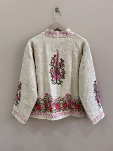 Veste en coton TNT imprimée à la main, style bohème, pour femmes - Product Image 6
