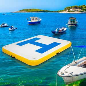 Plataforma Flotante Inflable de 8x5 Pies con Bomba de Aire Eléctrica para Deportes Acuáticos en Lagos y Mares - Product Image 3