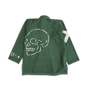 Kimono de Jiu-Jitsu Vert 100% Coton Coupe Classique Durable pour Homme – Tenue d'Arts Martiaux avec Logo sur la Manche Gauche – Uniforme de BJJ - Product Image 2