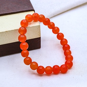 Pulsera de cuentas sueltas de cornalina roja natural pulida redonda al por mayor para fabricación de joyas Memoria Jewels - Product Image 4